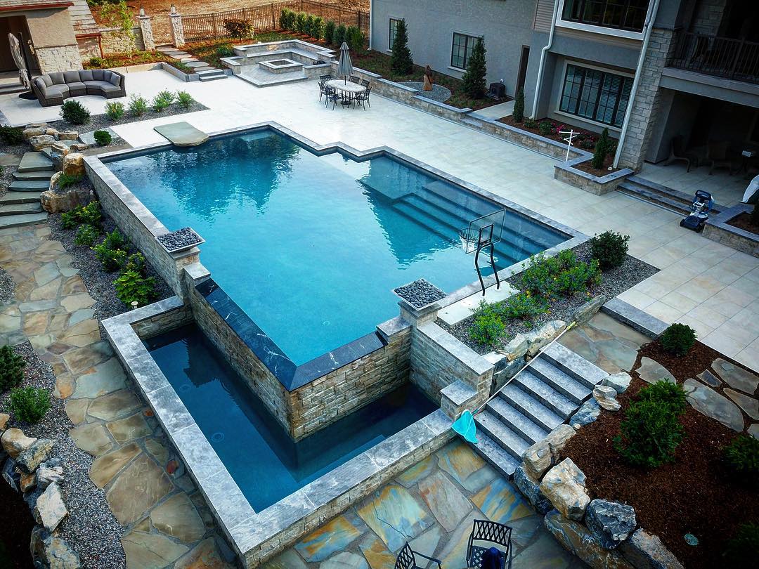 Poolside outdoor living area