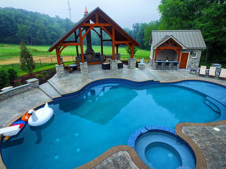 Poolside Pavilion and Fire Feature