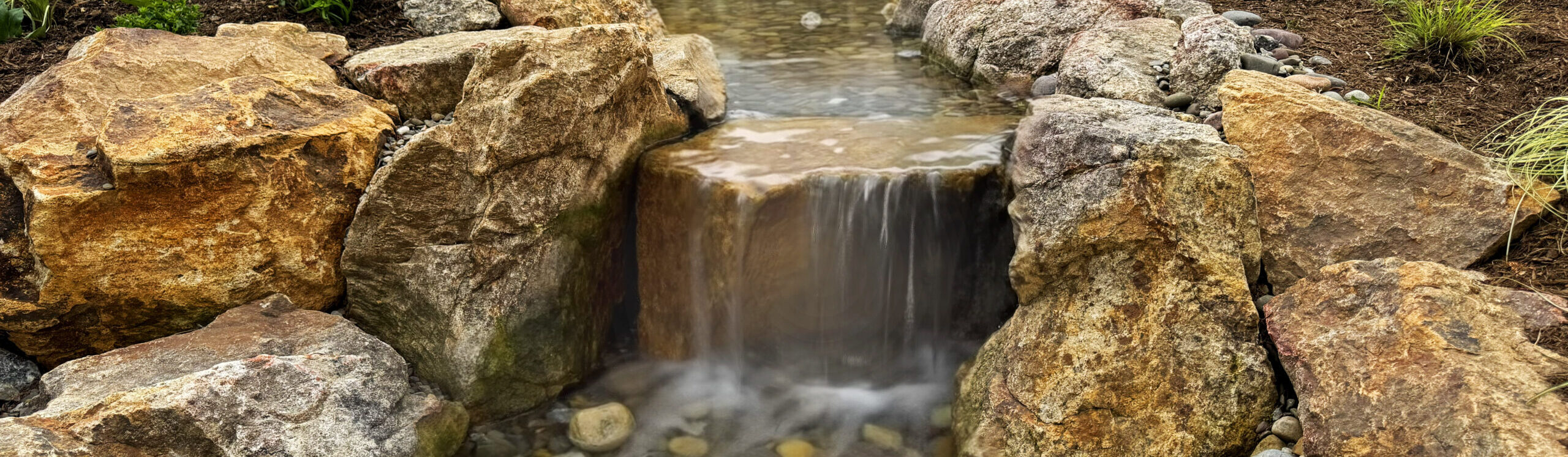 Mini Natural Swimming Pond with Stream and Waterfalls in Lancaster, PA